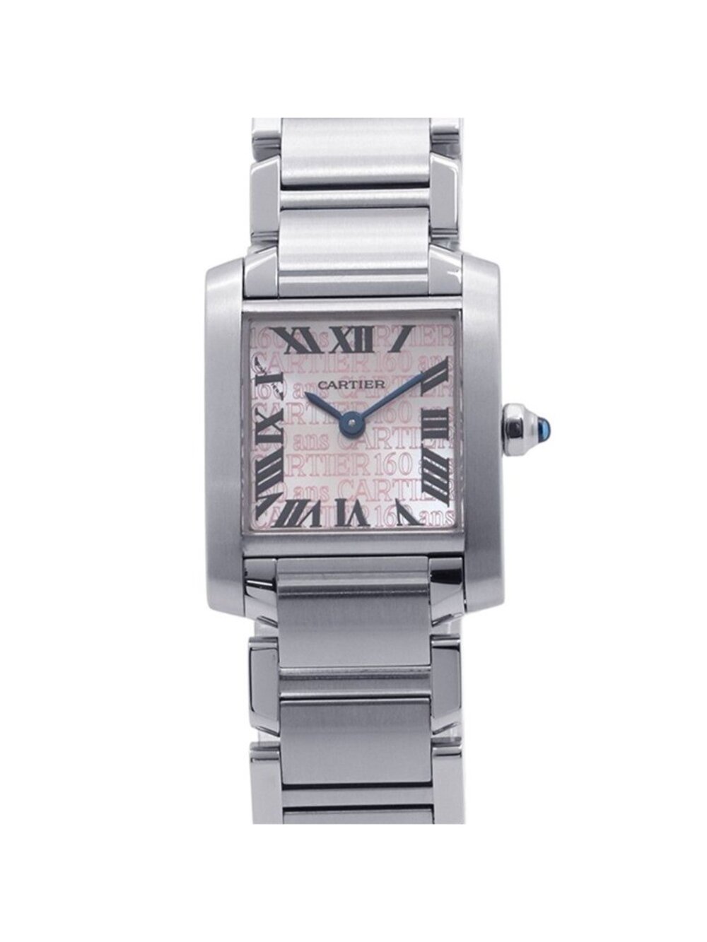 Cartier Tank Francaise SM 160th Anniversary Asia Limited Watch Silver Pink Dial